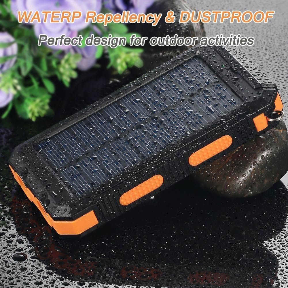 YELOMIN 38800mAh Solar Power Bank, Portable Charger USB-C Fast Charging Compatible with iPhone Samsung, Dual LED Flashlight Battery Pack, 3 Output Backup Charger for Camping Hiking Outdoor Emergency - Image 3