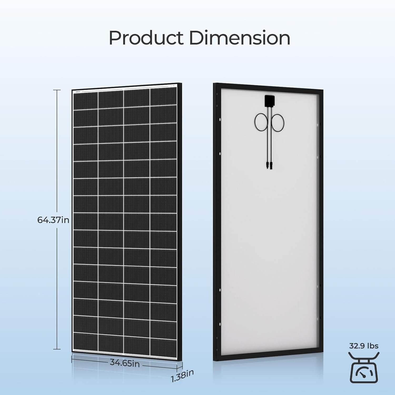 Renogy Solar Panels 2PCS 320 Watt Solar Panel 18BB N-Type Solar Panel 12 24 Volts Monocrystalline On/Off Grid Solar Setup 640W Over 400 Watt Solar Panels 25% Cell Efficiency for Homes Rooftop RV Boat | 2PCS 320W Solar Panels for Homes Rooftops Farms yards sheds Off-Grid Systems, Efficient Power in Less Space, IP68 - Image 7