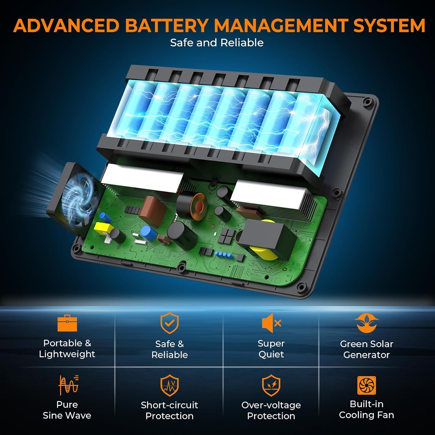 200W Solar Powered Generator, Portable Power Station with Solar Panel 40W | Powkey 146Wh Power Bank with 120V AC Outlet, Pure Sine Wave Lithium Battery for Outdoor Camping Emergency Home - Image 7