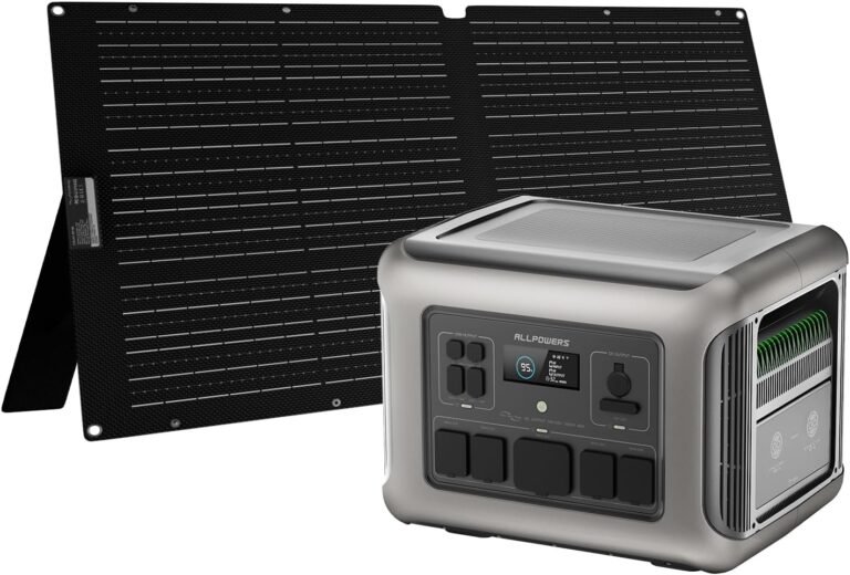 ALLPOWERS R2500 V2 1920Wh 2500W Portable Power Station and 100W Solar Panel | Peak 5000W, 1 Hr Fast Charge,100W USB-C MPPT 1000W Max AC Output Solar Generator for Home Backup Power Outages Camping RV