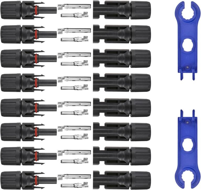 16 PCS Solar Panel Connectors, Male/Female IP67 1000V 30A（10AWG） | Solar Cable Connectors (8 Pairs) with 2 Spanners