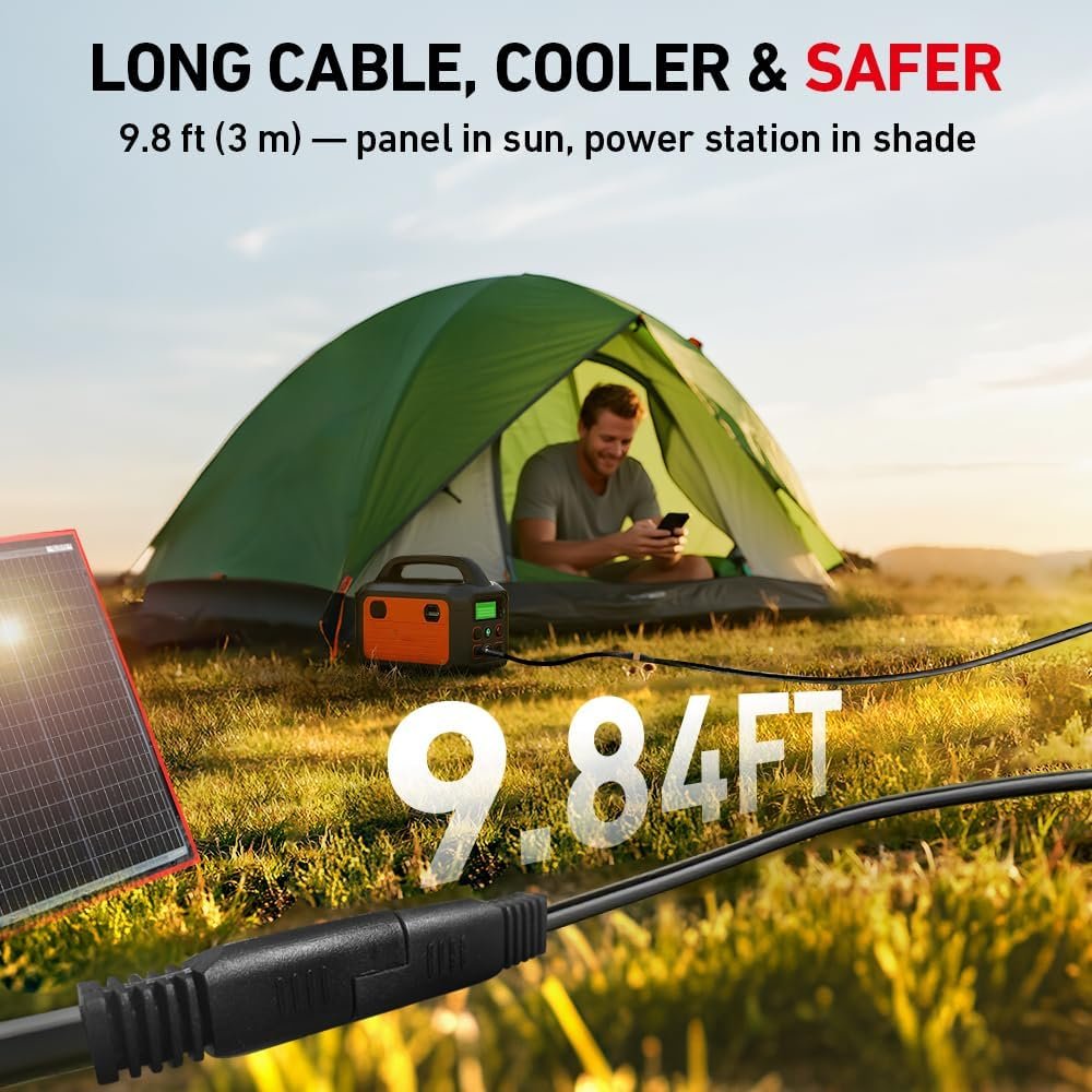 DOKIO 150W Portable Foldable Solar Panel Kit with Charge Controller | Folds to 21 x 20 in and weighs 7.3 lb; USB ports; for 12V batteries, power stations, RVs, camping, and emergencies - Image 5
