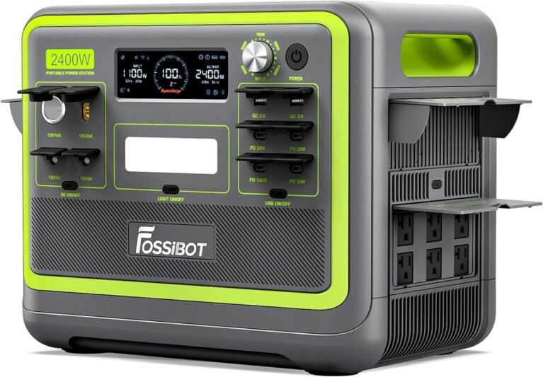 FOSSIBOT F2400 Portable Power Station, 2048Wh LiFePO4 Solar Generator, 2400W (4800W Surge) AC Output, 1100W Adjustable Fast Charging, 15ms UPS Battery Backup for Home Use, Power Outage, RV, Off-Grid