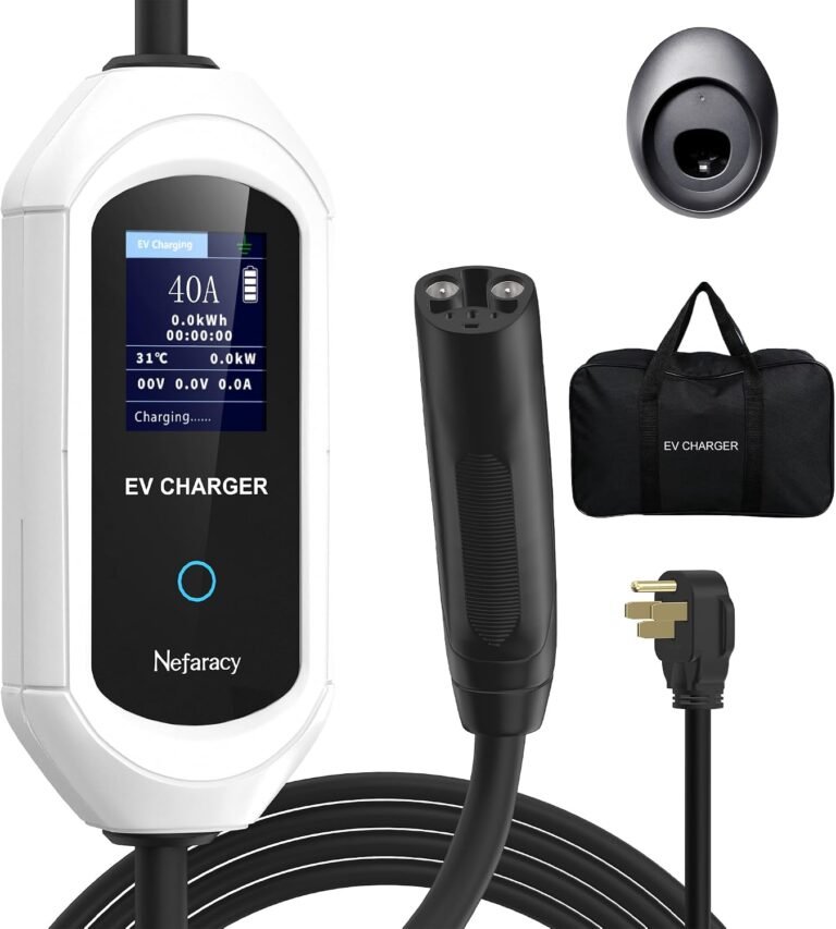 Level 2 EV Charger for Tesla, 40 Amp, 240V Portable Electric Car Charger | 27ft UL Listed Cable, NEMA 14-50 Plug, Adjustable Current & Delay Timer, App Control, Compatible with All Tesla Model 3/Y/S/X