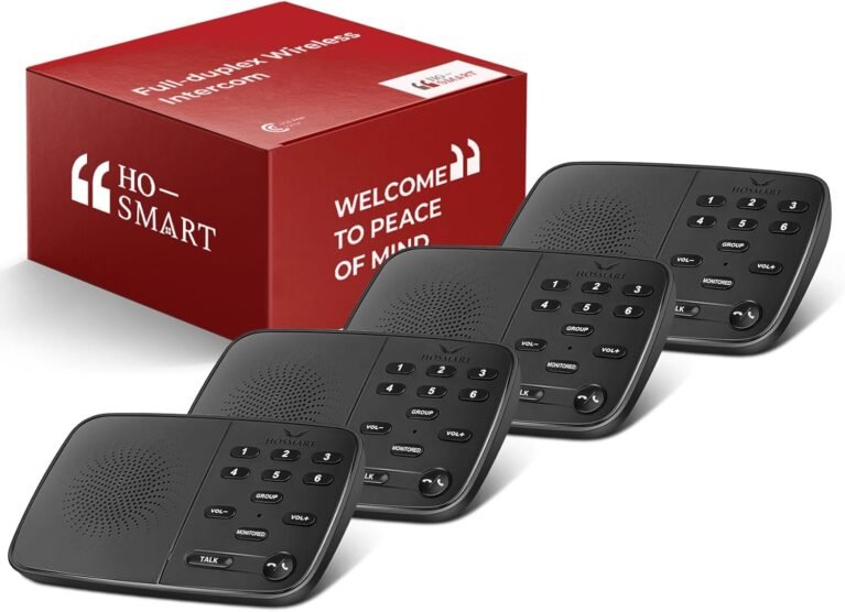 Hosmart UltraSpeak Intercoms Wireless for Home Two-Way Real-time Intercom | Full Duplex Wireless Intercom System for Home Use, Clear Sound House Intercom System for Business with 1200 Feet Range