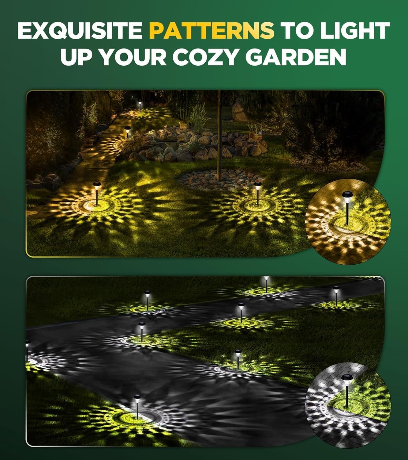 10 Pack Ultra Bright Solar Lights Outdoor Waterproof, from Dusk to Dawn Up to 12H Outdoor Solar Lights, Auto On/Off Solar Powered Garden Pathway Lights, Landscape Lighting Decorative for Yard, Patio - Image 2