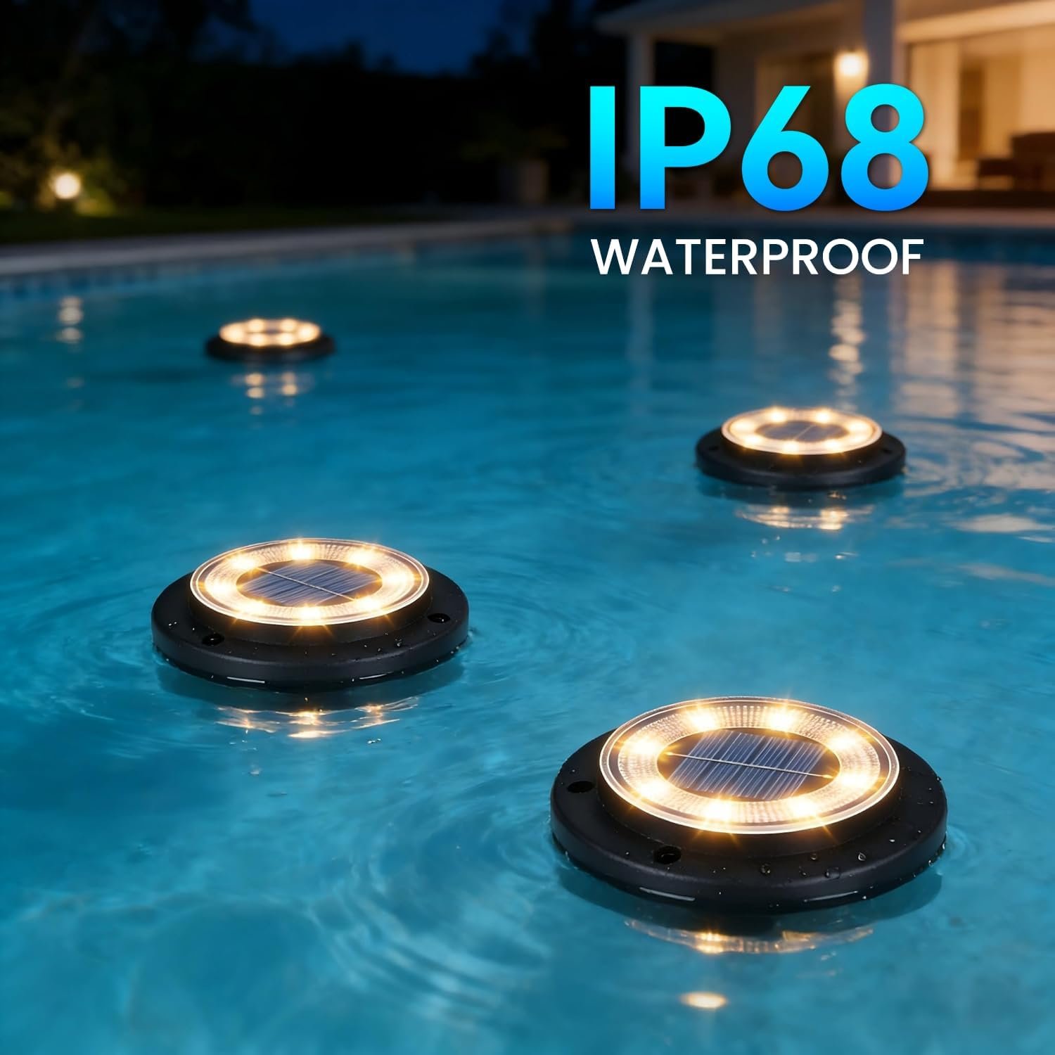 Solar Lights Outdoor Waterproof,Warm White 12 Pack 2-in-1 Ground Lights | Solar Powered Lights Outdoor Solar Disk Light Landscape Light for Deck Step Patio Yard Pathway Walkway Driveway Garden - Image 2