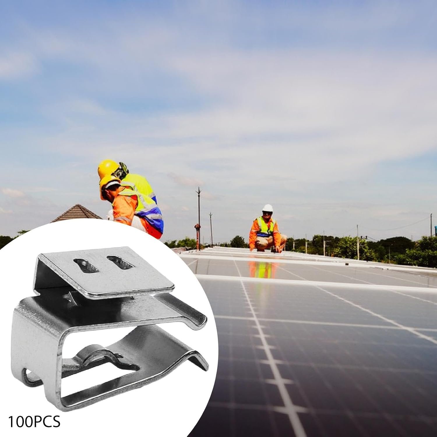 Fenteer Wire Clips Easy Installation Secure Pv Cable Clamps 90-Degree Double Wire Clip for Pv Module Cables Management, 100 Pieces - Image 8