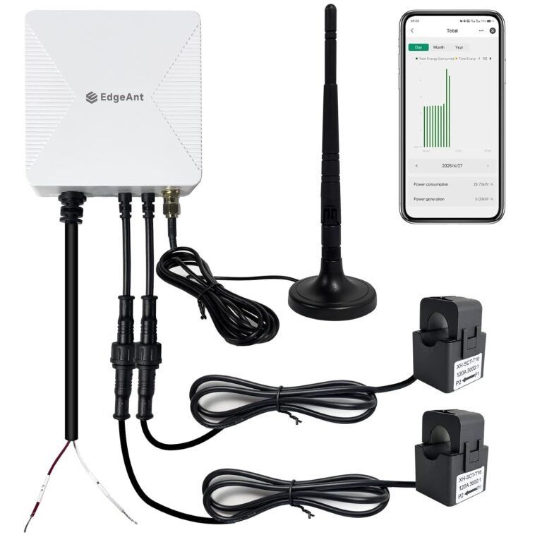 WiFi Energy Monitor with 2 * 120A Clamps, Real-Time Electricity Tracking, Smart Home Power Management,WiFi Meter Solar/Net Metering, Home Energy Automation and Control