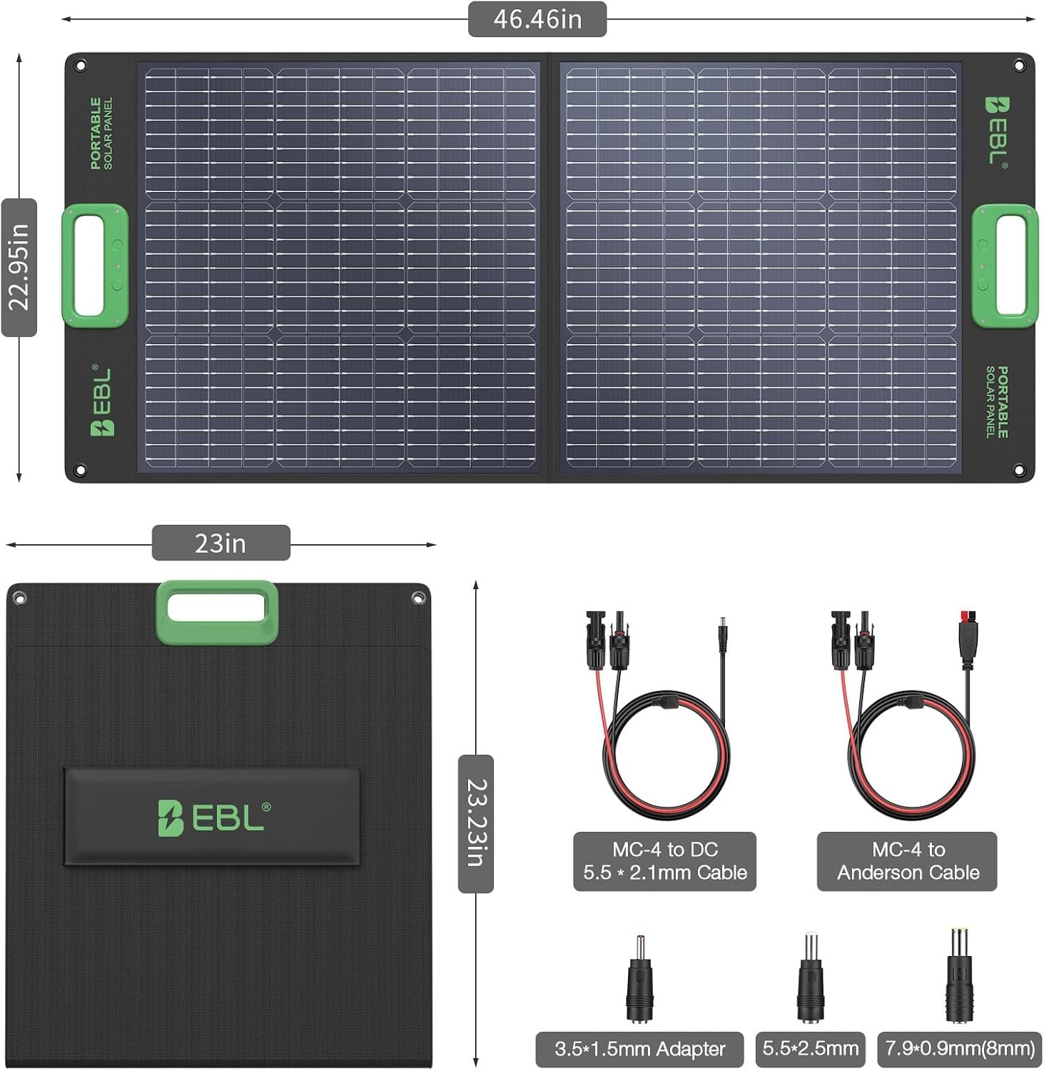 EBL 519.48Wh Solar Generator Kit with 100W 20V Solar Panel | 500W Portable Power Station Backup Battery Power Supply for RV/Van Camping Fishing Climbing Road Trip, Home Use - Image 9
