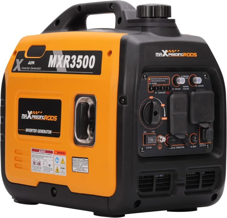 MaXpeedingrods 3500 Watt Portable Inverter Generator EPA Compliant,Gasoline | Compact and Lightweight for Home Backup Power, Outdoor Camping, RV and Trailer, MXR3500, CO Sensor, Gas Powered