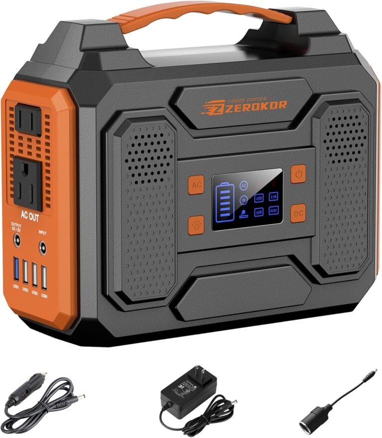 Portable Power Station 300W 110V Solar Generator 280Wh(without Solar Panel) | 120V Portable Power Bank with AC Outlet Pure Sine Wave, DC, USB QC3.0, External Battery Power Pack for Camping RV Outdoor Use