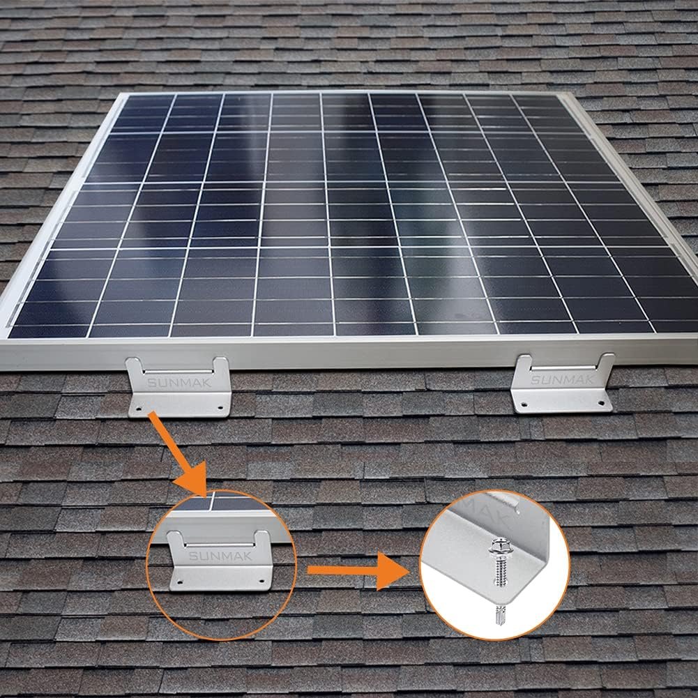16 Units per Set Solar Panel Mounting Z Brackets, Solar Panel Mounting Brackets Lightweight Aluminum Corrosion-Free for RVs, Trailers, Boats, Yachts, Wall and Other Off Gird Roof - Image 4