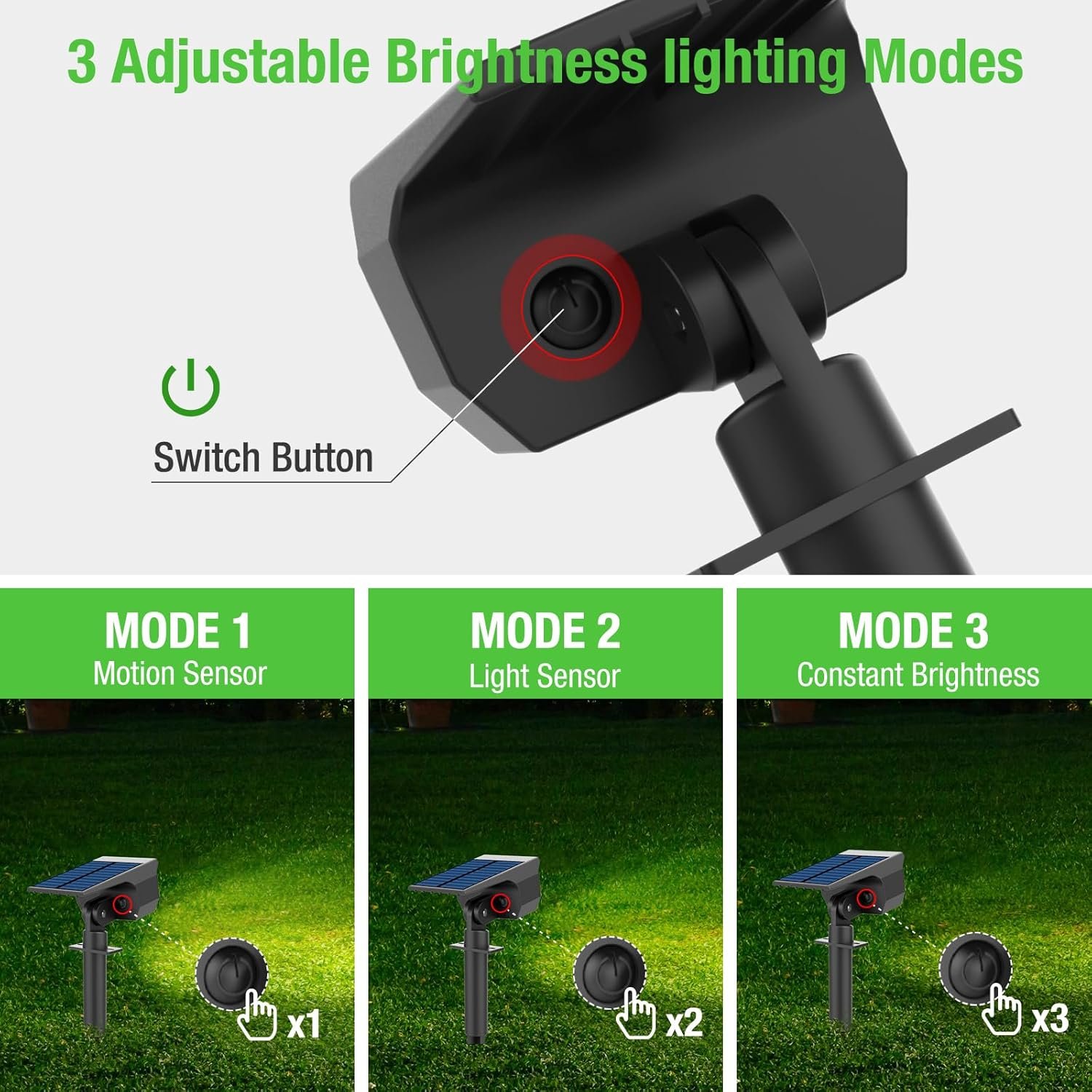 nipify Solar Lights Outdoor Waterproof, Motion Sensor Spot Landscape Light | 4 Pack/3 Modes/56 LED, Cool White, Solar Powered, Lighting for Outside Pathway Yard Lawn Garden Walkway Pathway - Image 3