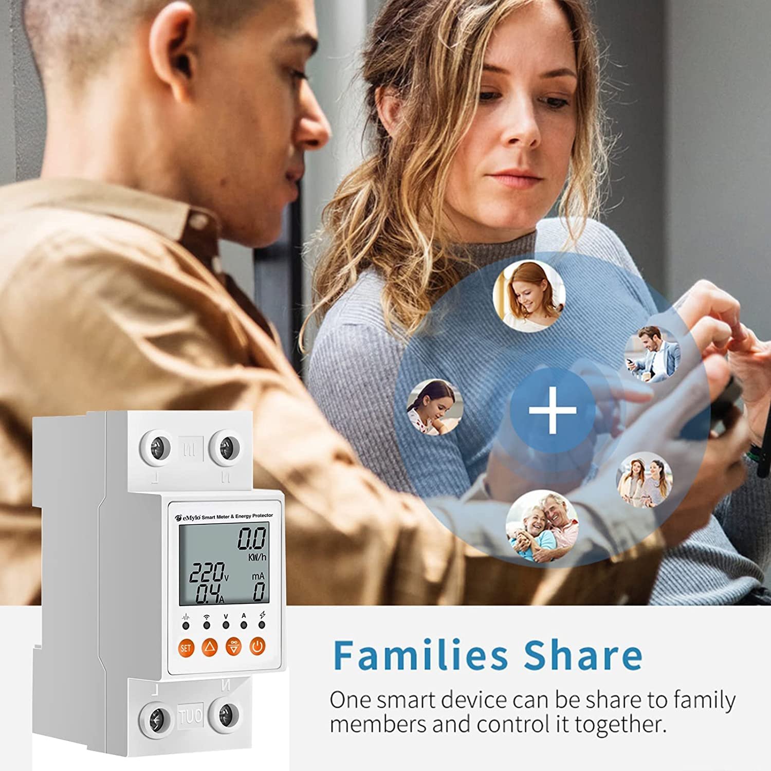eMylo 63A Single-Phase WiFi Energy Meter with LCD & Leakage Protection | AC 80–400V; Smart Life/Tuya; Alexa & Google Home; timer; leakage & overload protection - Image 7