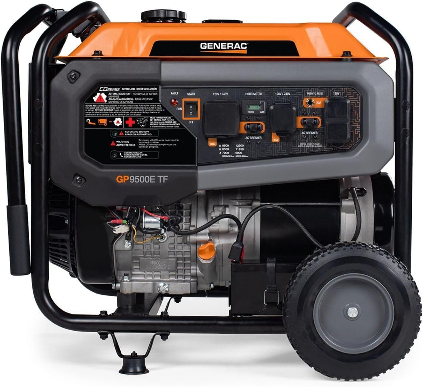 Generac 12,500 Starting Watt Tri-Fuel Portable Generator, Electric Start | Gas, Propane, Or Natural Gas Fuel Options, COsense CO Detection, 9.5 Hour Runtime, Emergency Home Backup, 49 State Compliant - Image 10