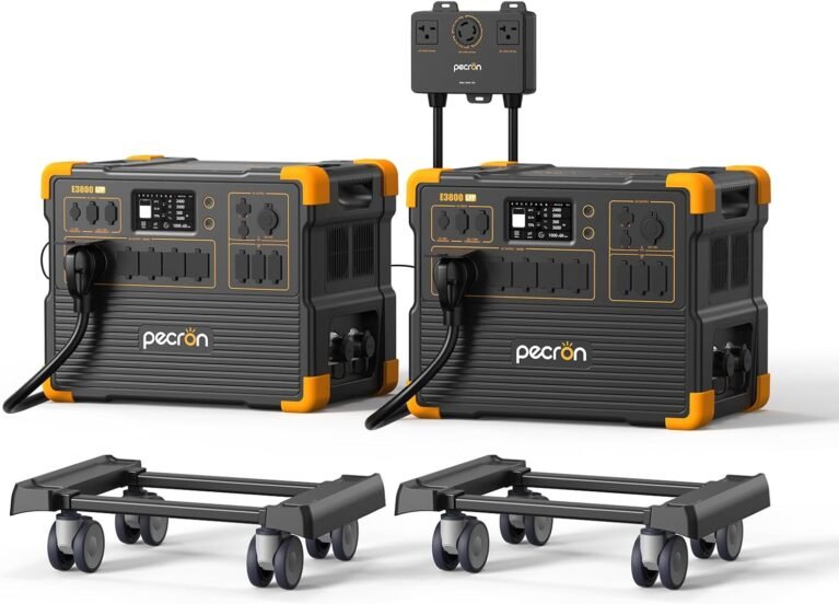 PECRON Portable Power Station Two E3800 LFP with 240V Double Voltage Hub, 3840Wh LiFePO4 Battery Backup, 4200W Solar Generator, Expandable to 53.76kWh Power Station, Fast Charging for Home, Camping