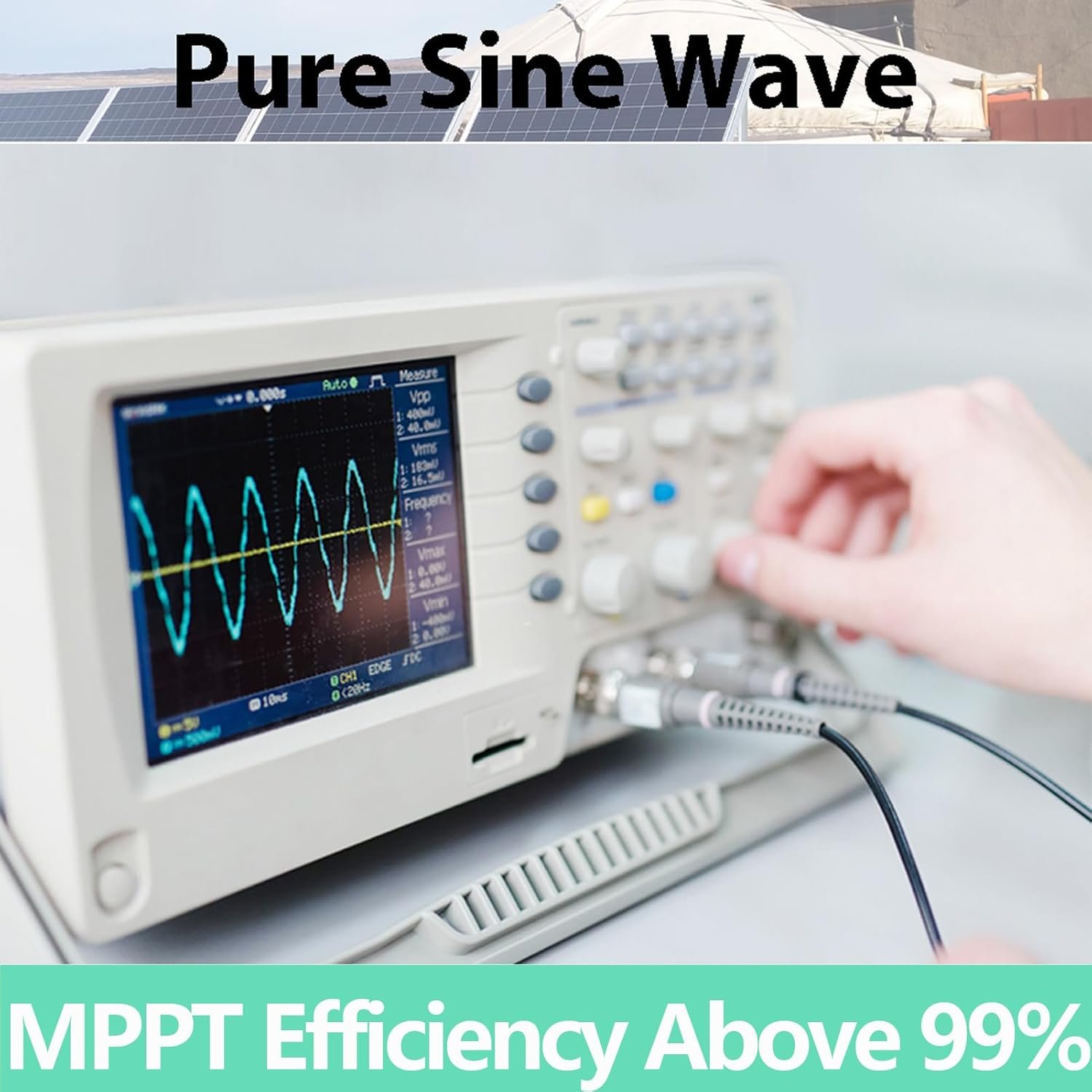TINGEN 1200W Grid Tie Inverter, Pure Sine Wave | DC 55-90V to AC 90-140V, LCD Display, MPPT Solar Power, For 48V Battery - Image 5