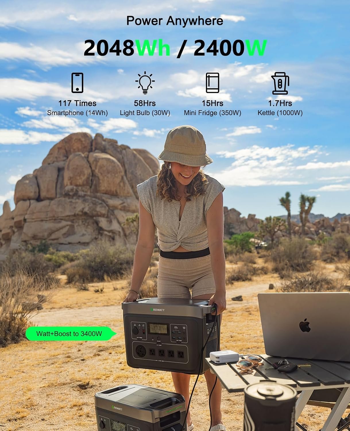 GROWATT INFINITY 2000 Pro Portable Power Station, 2048Wh Solar Generator - Image 2