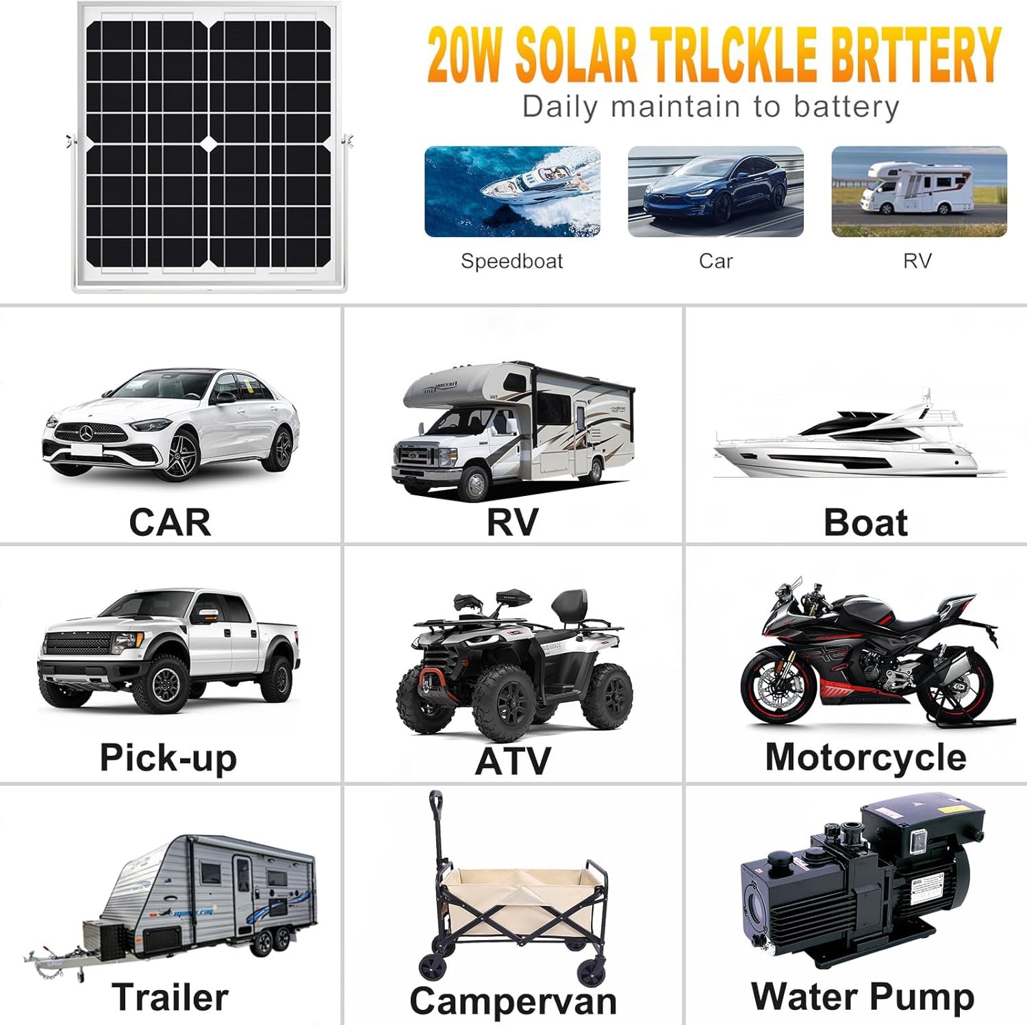 SOLPERK Solar Panel Kit 20W 12V Solar Battery Charger Maintainer+Controller | Solar Battery Trickle Charger + Smart MPPT Controller Adjustable Mount Bracket for Boat Car RV Motorcycle Marine Automotive - Image 6