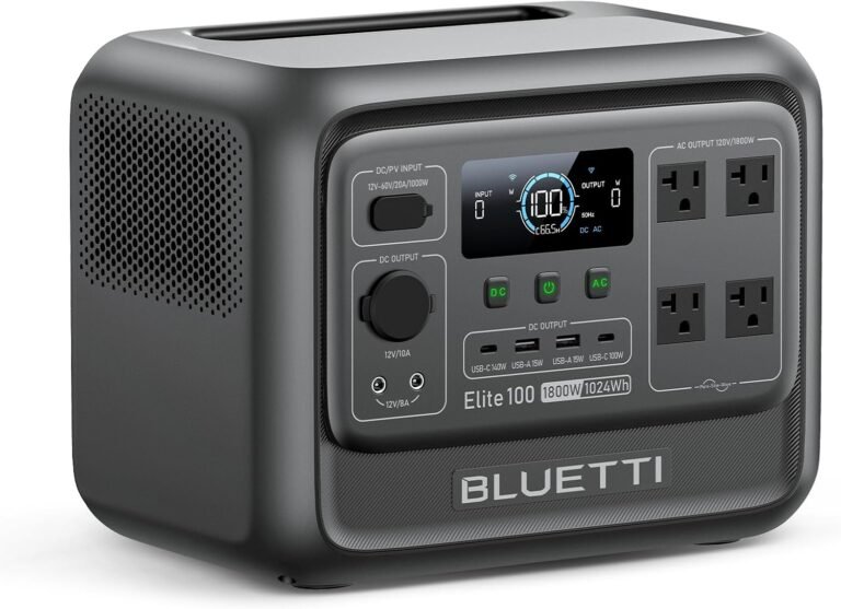 BLUETTI Elite 100 V2 Portable Power Station for Camping 1024Wh 1800W | 3600W Surge, 35% Smaller, 70 Min Fast Charging, 10ms UPS, LiFePO4 Battery Solar Generator for Home Backup, Emergency, Outdoor