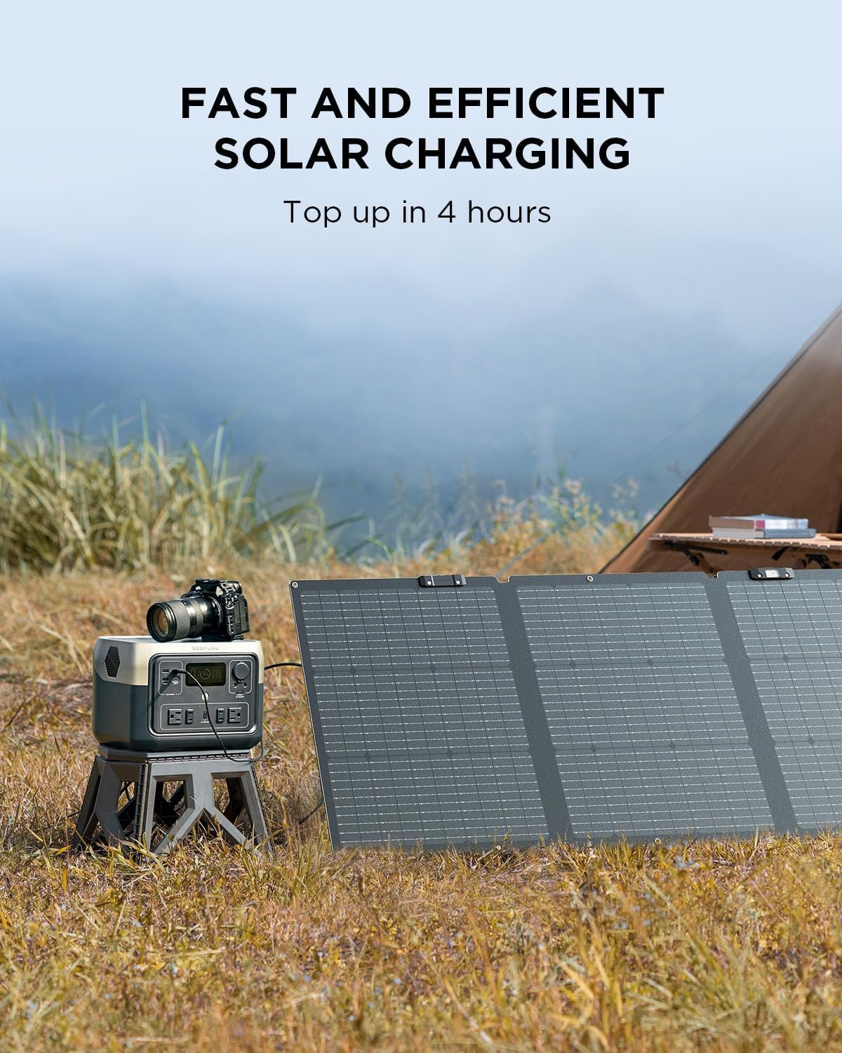 EF ECOFLOW Portable Power Station River 2 Max 500 2 & 160W Solar Panel | 499Wh Long-Life LiFePO4,100% Charged in 60m with Up to 1000W Output for Home Backup Power, Camping & RVs - Image 4