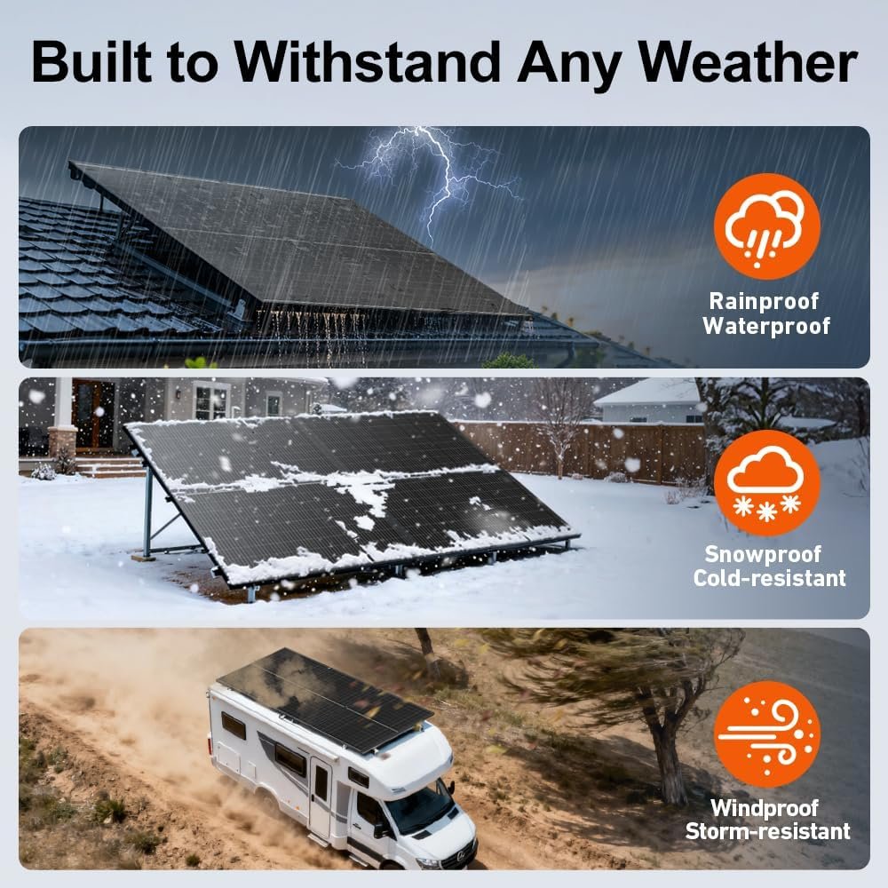 DOKIO 800W Solar Panel Set, Two 400W 31V Panels for 24V Off-Grid Systems | Two 400W panels with 9.84 ft cables,aluminum frame and pre-drilled holes; built for yards, sheds,and off-grid installations - Image 9