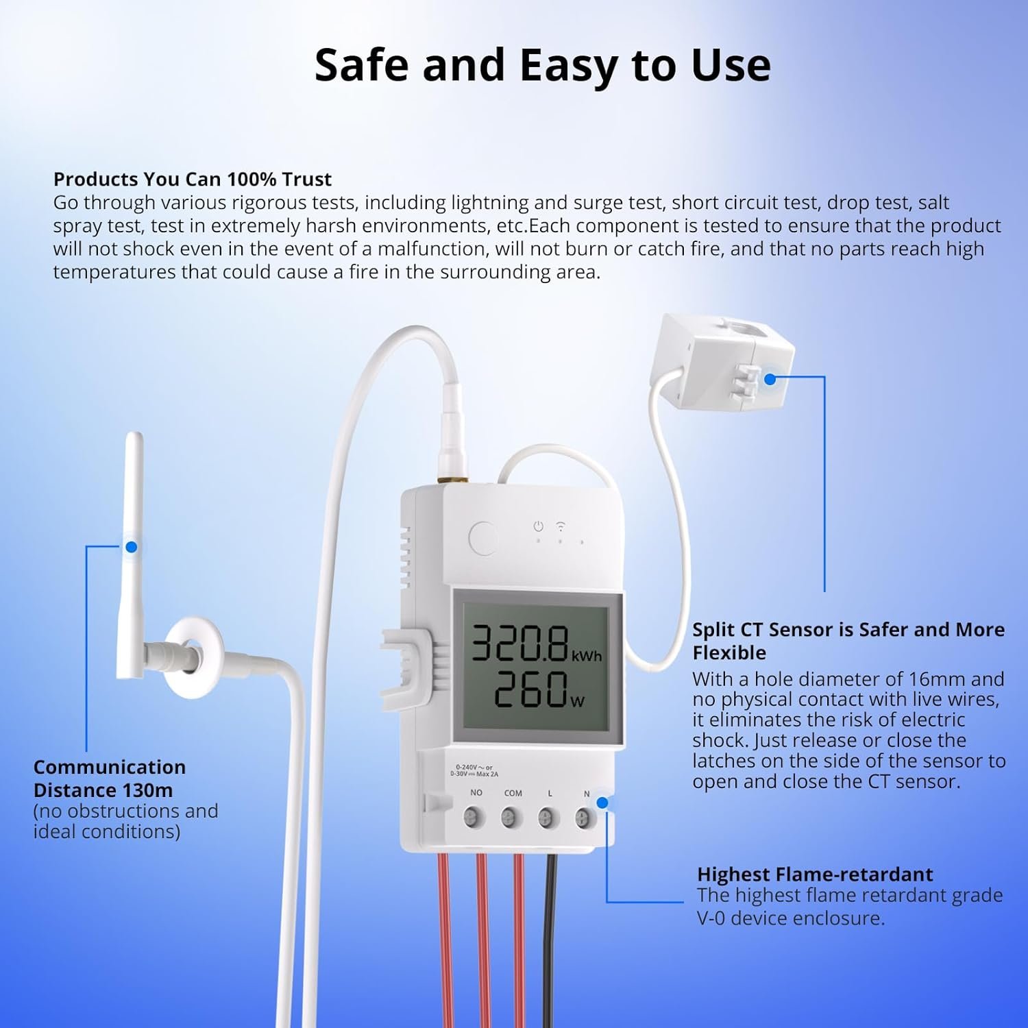 SONOFF POWCT Smart Power Meter, WiFi Connected Switch with Overload Protection, Real-Time Energy Monitoring, LCD Display, Work with Amazon Alexa/Google Home/IFTTT - Image 5