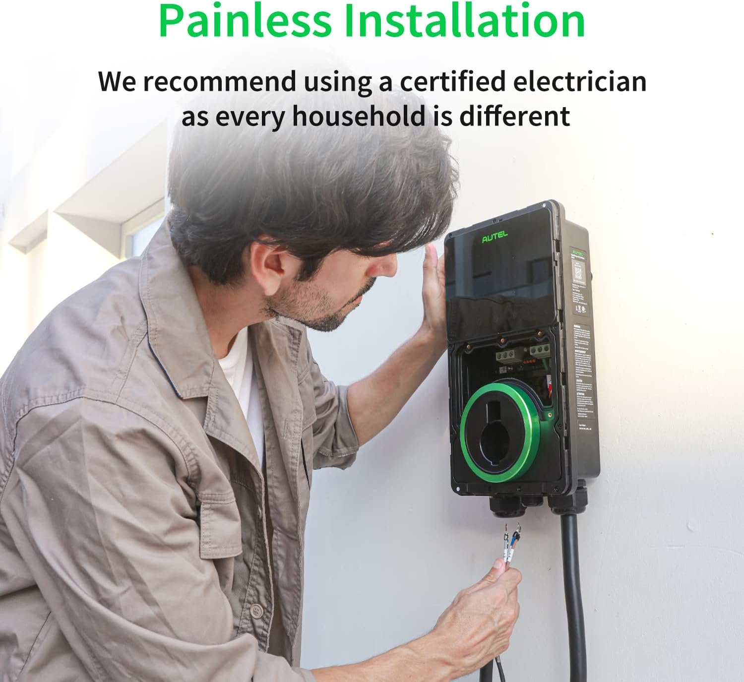 Autel 50A Level 2 EV Charger, 240V Hardwired J1772, WiFi Bluetooth, 25ft | Smart home charging with app control, WiFi and Bluetooth connectivity, 25-ft cable, and indoor or outdoor installation - Image 4