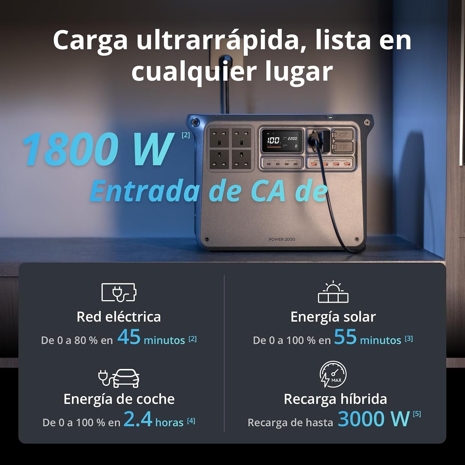 DJI Power 2000 Portable Power Station, 2048Wh LFP Battery | Compact Size, 3000W Stable Output, Fast Recharge, Electric Generator for Home, Camping & RVs, Off-Grid - Image 3