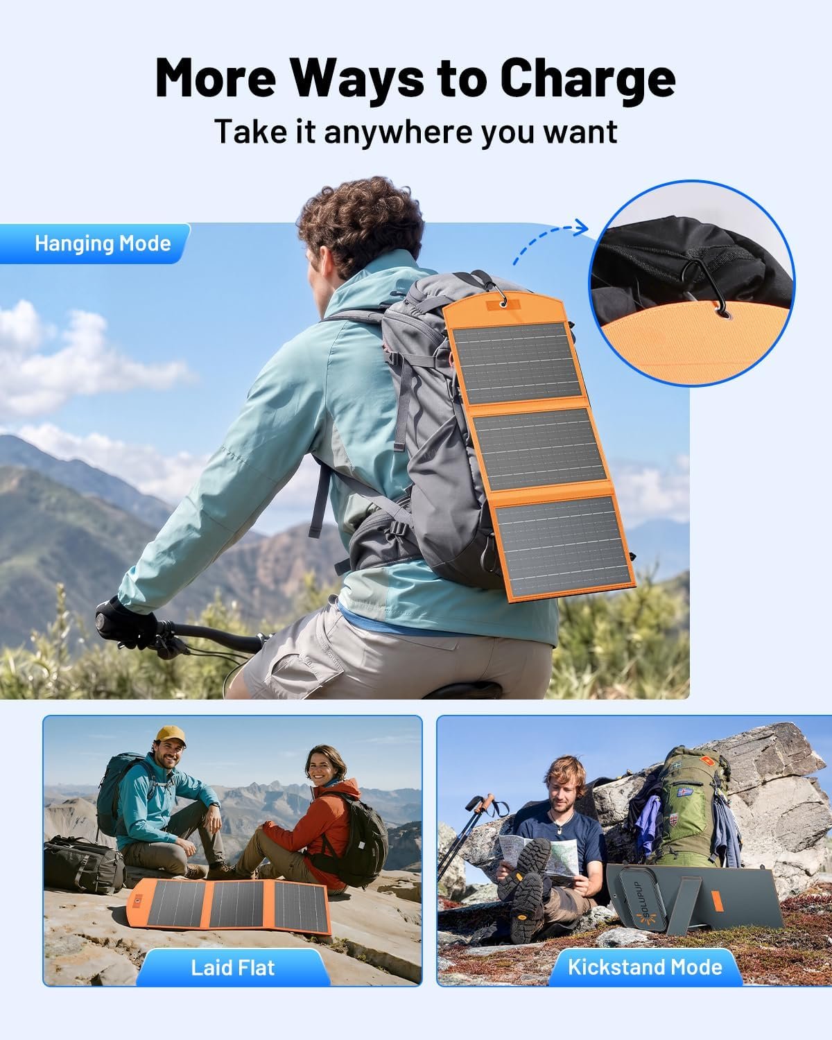 SOLUPUP Solar Panels 30W Portable Foldable Solar Charger with 5V USB-A and USB-C Fast Charging Compatible with iPhone, iPad, Samsung, Power Banks, IPX5 Waterproof Perfect for Camping, Hiking, Outdoor - Image 7