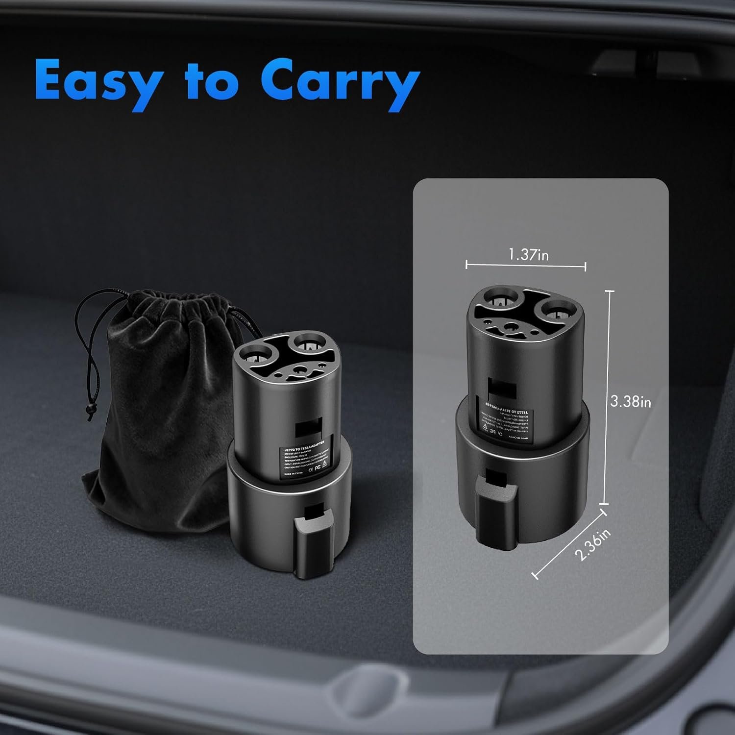 J1772 to Tesla Adapter j1772 EV Charger Adapter for Tesla Model 3, Y, S, X, Cybertruck 80A/250V Quick Level 1 & 2 Charging Access Safety Certified - Image 8