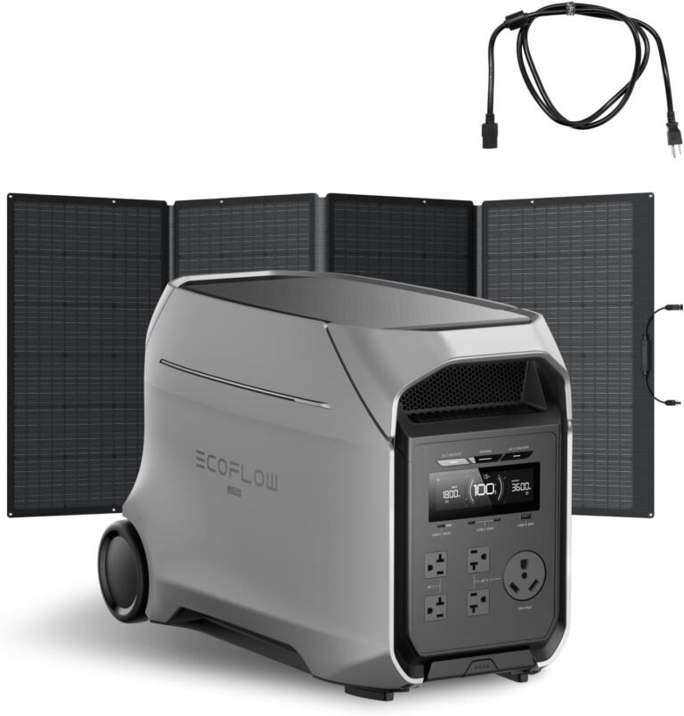 EF ECOFLOW 3072Wh DELTA 3 Ultra Plus with 400W Solar Panel and AC Cable | Solar Generator with LFP Battery, 3600W Output, Portable Power Station, Expandable to 11kWh, Home Battery Backup