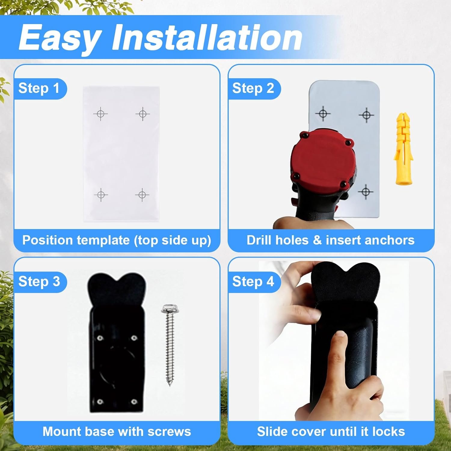 EV Charger Holster Dock, EV Charger Holder Wall Mount Kit Compatible with SAE J1772 Connector, EV Charger Cable Holder for Electric Vehicles - Image 6