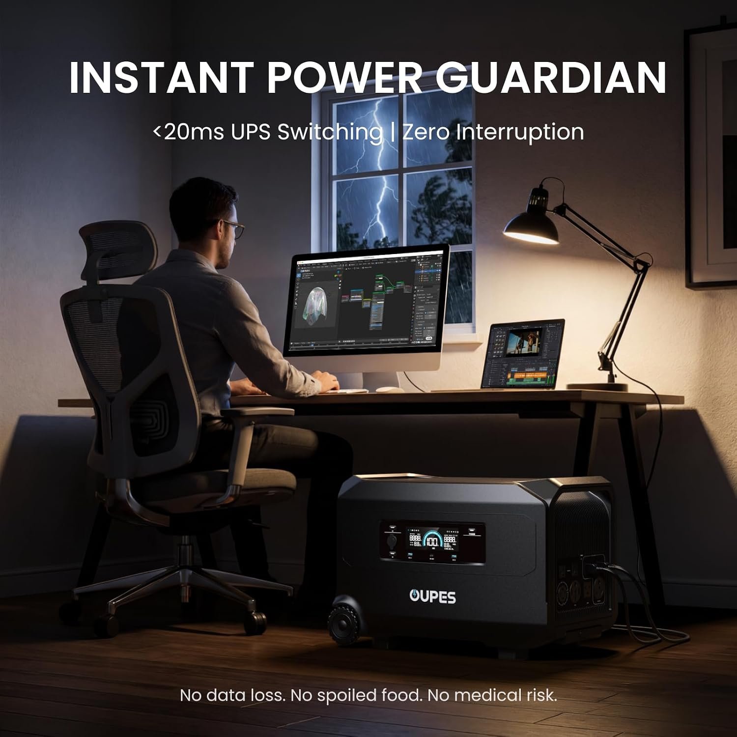 OUPES Guardian 6000 V2 Portable Power Station 4608Wh, 6000W Solar Generator | 120V/240V Output, Expands to 41kWh, Native RV Plugs, LiFePO4 Battery, Transfer Switch Ready, APP Control, UPS, OTA Ready - Image 7