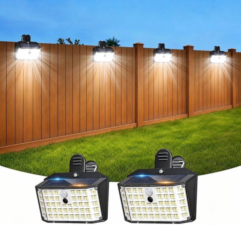 Clip on Solar Lights Outdoor, Motion Sensor Fence Lights | 176LED 600LM No Drill Solar Clip Light with Motion Sensor, 3 Modes IP65 Waterproof Security Lights for Deck,Yard(2Pack)