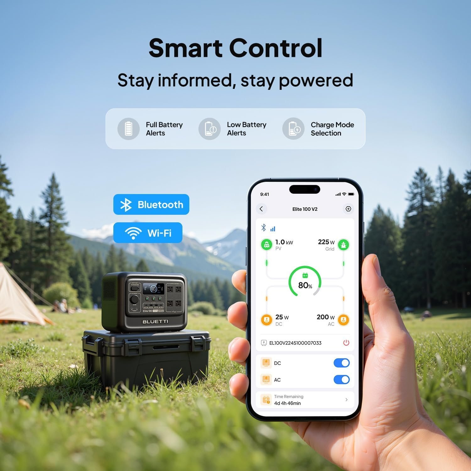 BLUETTI Elite 100 V2 Portable Power Station for Camping 1024Wh 1800W | 3600W Surge, 35% Smaller, 70 Min Fast Charging, 10ms UPS, LiFePO4 Battery Solar Generator for Home Backup, Emergency, Outdoor - Image 8