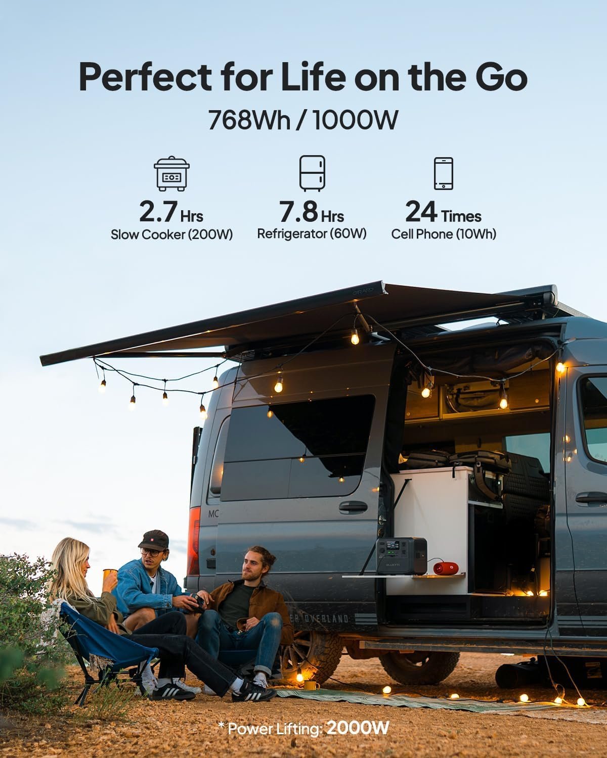 BLUETTI AC70 Portable Power Station 768Wh 1000W LFP Battery Solar Generator | Power Lifting 2000W, 45 Min 0-80% Fast Charging, 20ms UPS, Emergency Backup Power for Blackout, Camping, Outage and Road Trip - Image 2