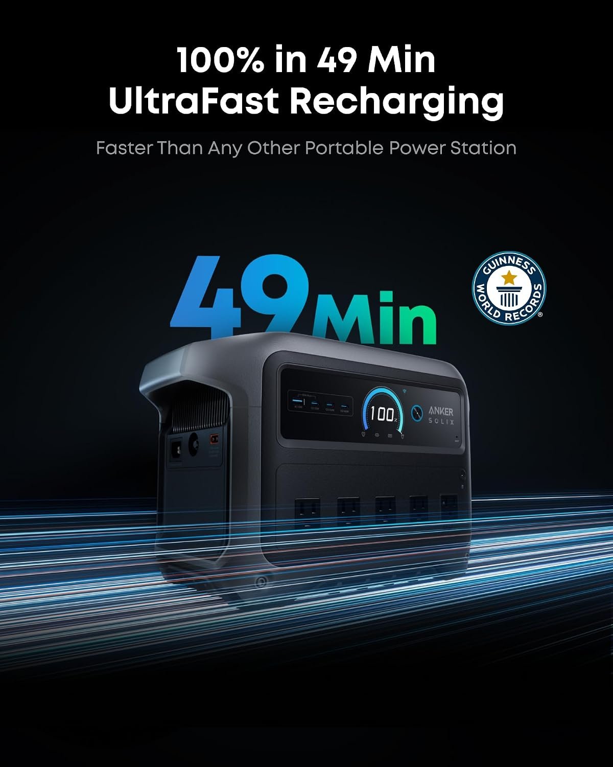 Anker SOLIX C1000 Gen 2 Portable Power Station, 1,024Wh, 2,000W, Camping | 1,024Wh LiFePO4 Battery, Full Charge in 49 Min, 2,000W Solar Generator (Peak 3,000W) for UPS, Outdoor and Emergency Use - Image 2