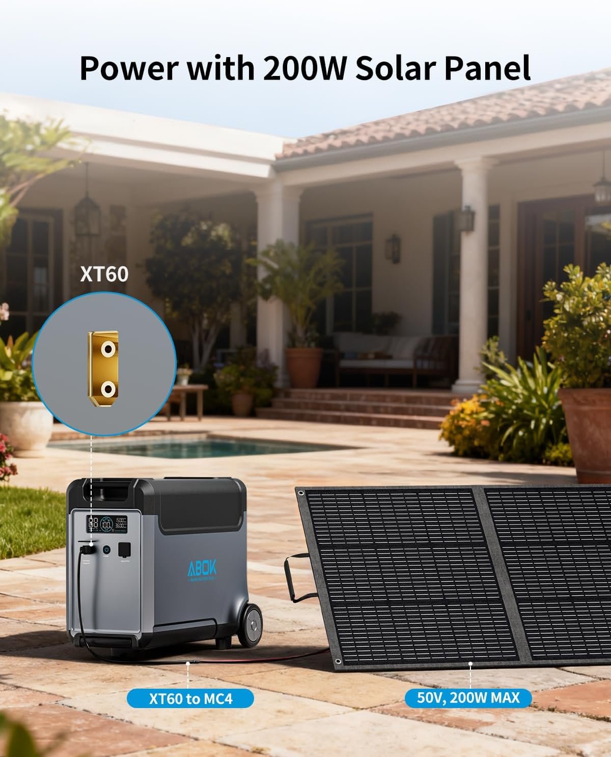 ABOK Ark3600 Portable Power Station of Extra Battery | Expandable to 11520Wh, 3840Wh LiFePO4 Battery, 3H Fast Charge, 3600W Solar Generator for Home Backup, Hurricane, Camping, RV - Image 4