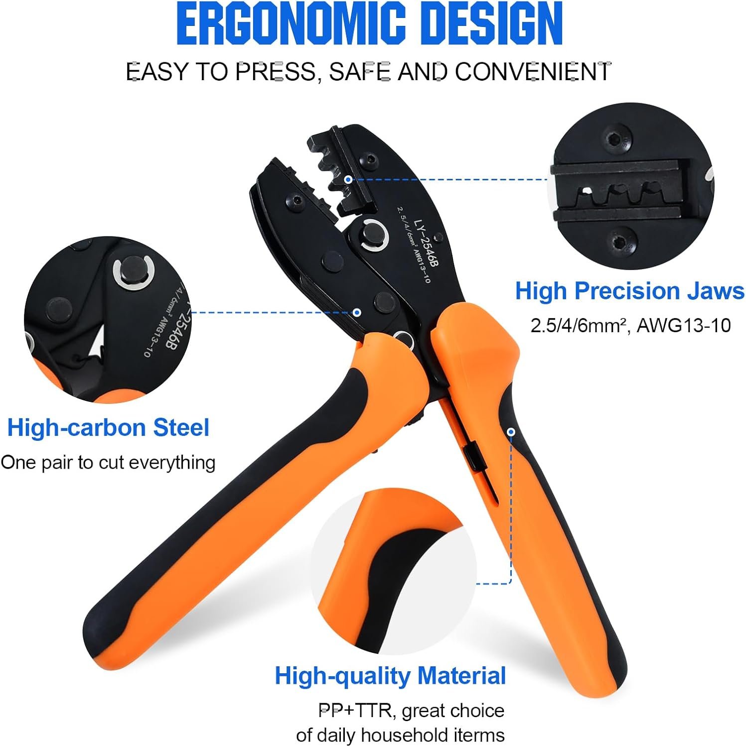 ECO-WORTHY Solar Crimper Tool Kit 13 PCS Solar Tools - a Crimper, 10 Pairs of Solar Connectors, 2 Pairs of Solar Connector Spanner Wrench for Solar Panel Cable Assembly and Installation - Image 2