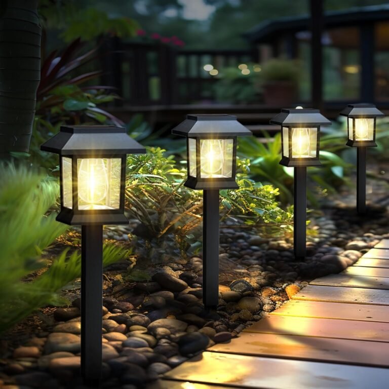 Solar Lights Outdoor,12 Pack 3000K Waterproof Auto On/Off Solar Pathway Lights for Your Garden, Landscape, Path, Yard, Patio, Driveway,Walkway Decor | Auto On/Off Waterproof Landscape Lights for Garden, Walkway, Yard, Patio & Driveway