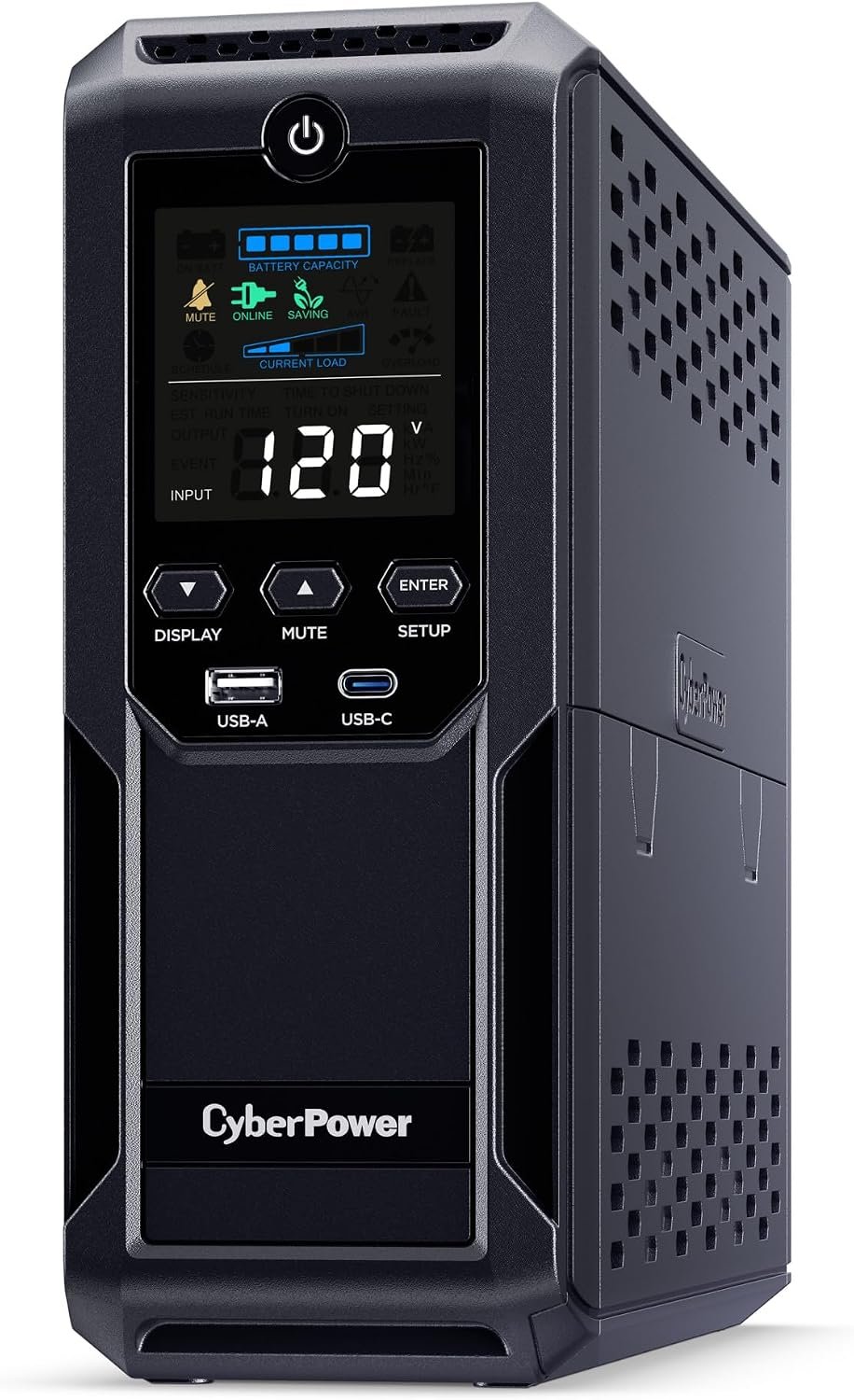 CyberPower CP1500AVRLCD3 Intelligent LCD UPS Battery Backup | 1500VA/900W, 12 Outlets, 2 USB Ports, AVR, Mini Tower, UL Certified - Image 2