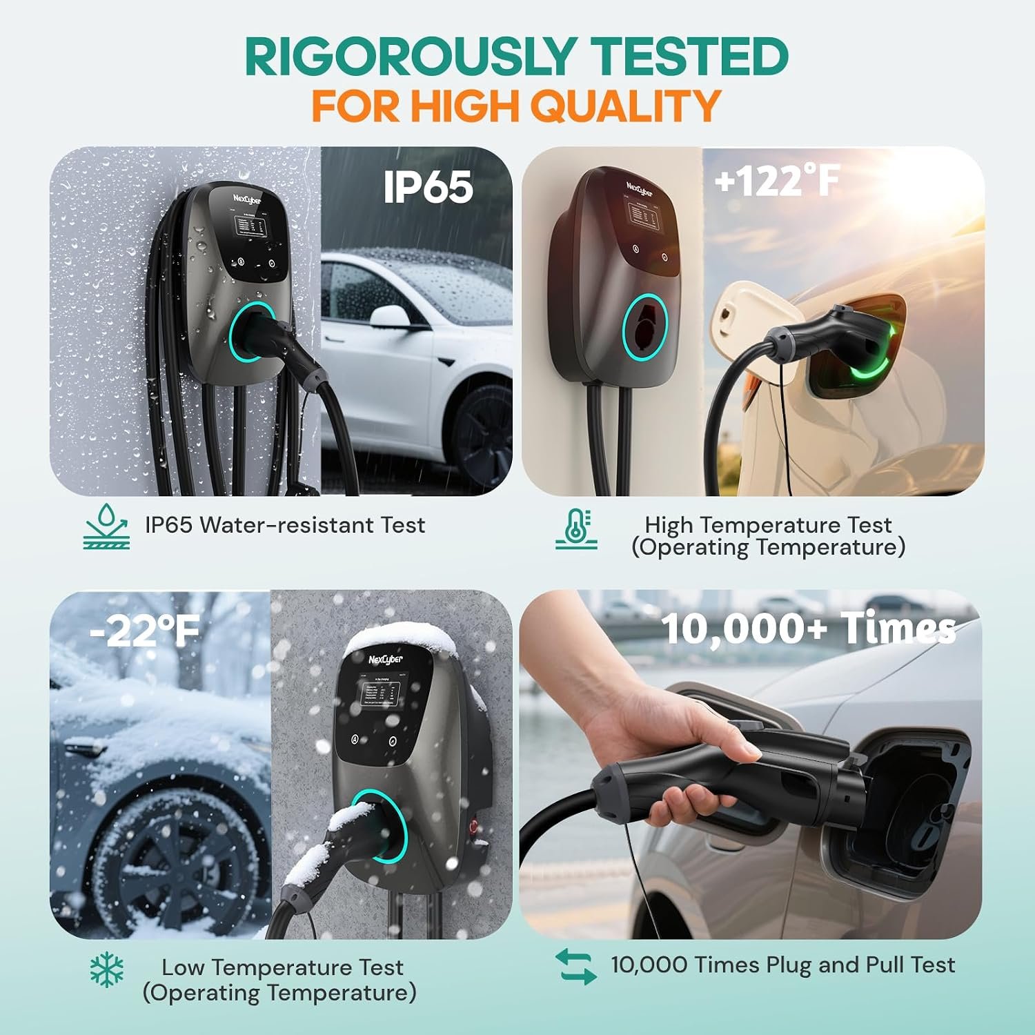 Level 2 EV Charger(WiFi APP/Plug-Play), 48A Nema 14-50p, 25ft Cable ETL Certified, Home Level 2 EVSE Car Charger w/ J1772 Connector, Electric Vehicle Charging Stations (46) - Image 7