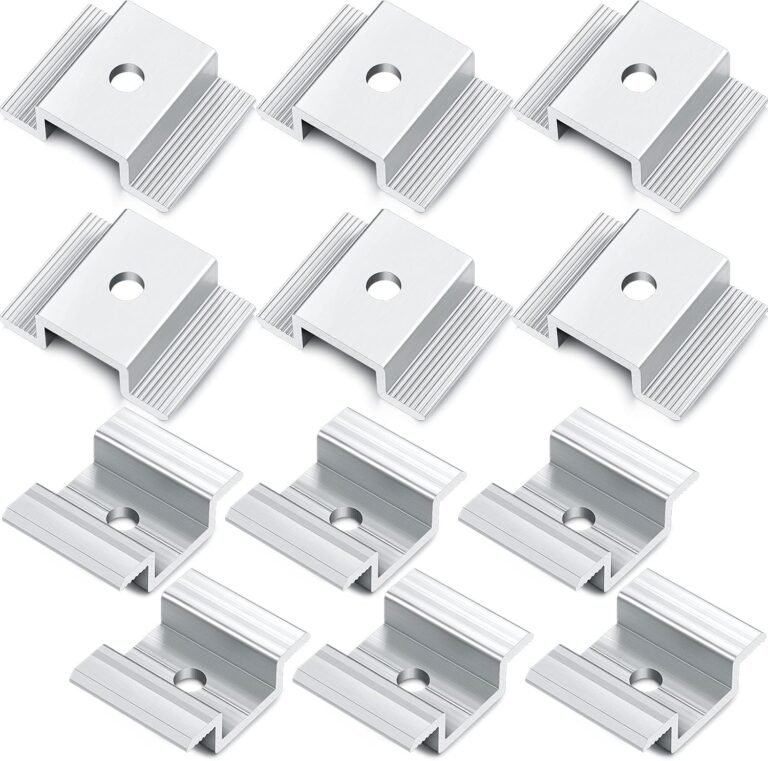 12 Pack Solar Panel Mid Clamps 1.06 Inch Solar Panel Bracket Aluminium Mounting Accessories Aluminum Solar Mid Clamp for Solar Panel Mounting Solar Panel Mid Clamp