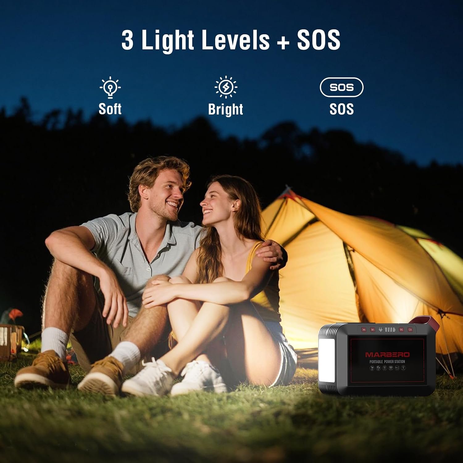 MARBERO 237Wh Solar Generator with Solar Panel Included Portable Power Station 300W Pure Sine Wave with Foldable Solar Panel 60W Set for Camping Outdoor Hiking Fishing Emergency | Solar Powered Generator 375W Surge Portable Power Station Pure Sine Wave 110V for Camping Outdoor Fishing Home Emergency CPAP - Image 8