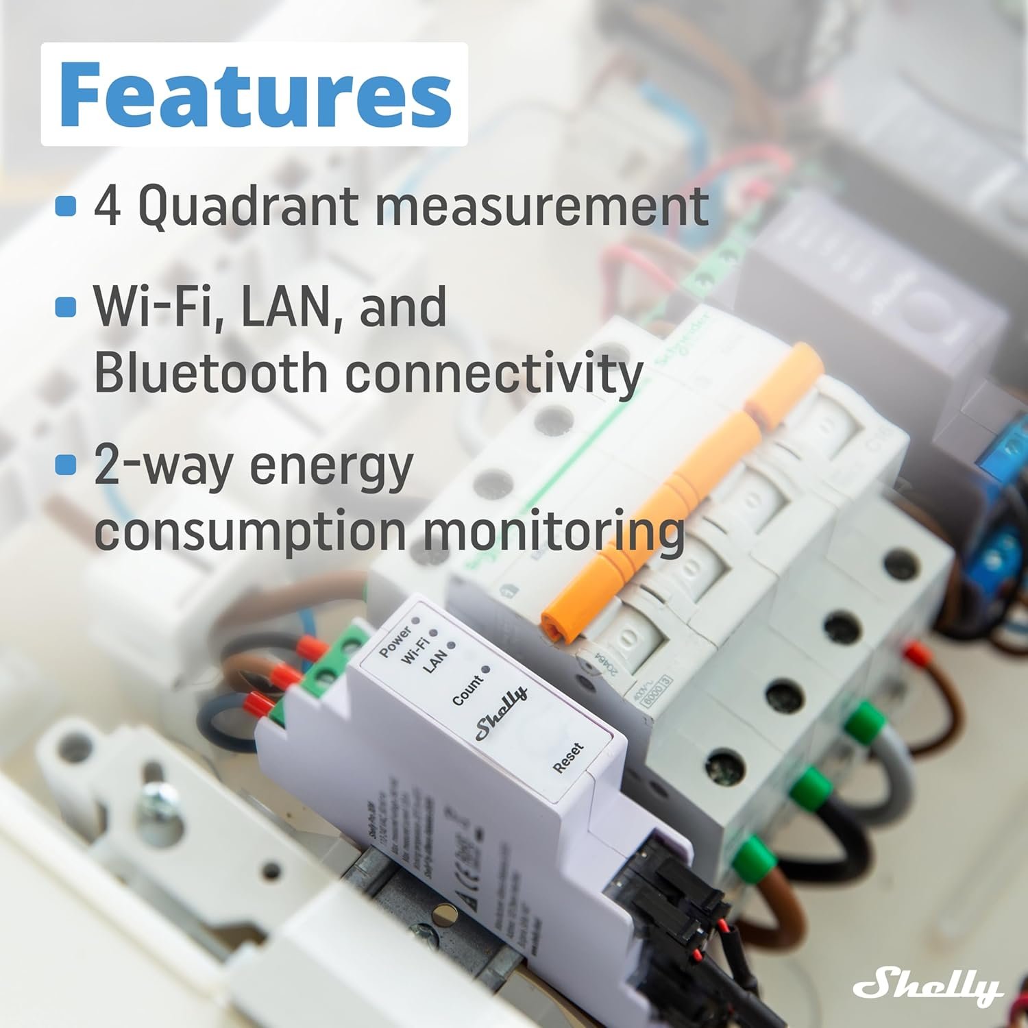 Shelly Pro 3EM (120A) | Wi-Fi & LAN, 3-Phase Smart Energy Meter | 2-Way Consumption | Home Automation | Bluetooth Gateway | Compatible with Alexa & Google Home | No Hub Required | Solar Panels - Image 6