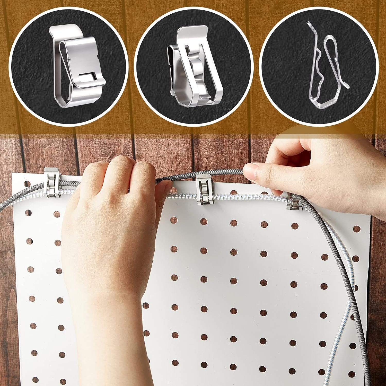 100 Pcs Stainless Steel Solar Wire Clip Metal Trailer S Clip Cable Clips Electrical Cord Management Solar Panel Wire Clips for Pv Wiring Boat Cable Boat Trailer (0.2 to 0.3 Inch) - Image 3