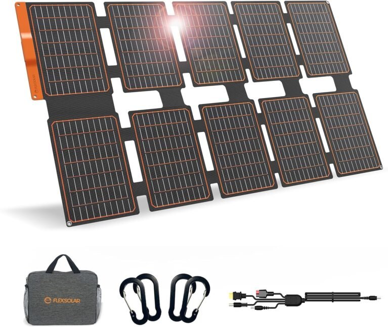 FlexSolar 100W Foldable Portable Solar Panel Charger IP67 Waterproof | with PD3.0 USB-C, QC3.0 USB-A & DC Ports; Emergency Power for Power Station, Phones, Power Banks Camping Outdoor Use