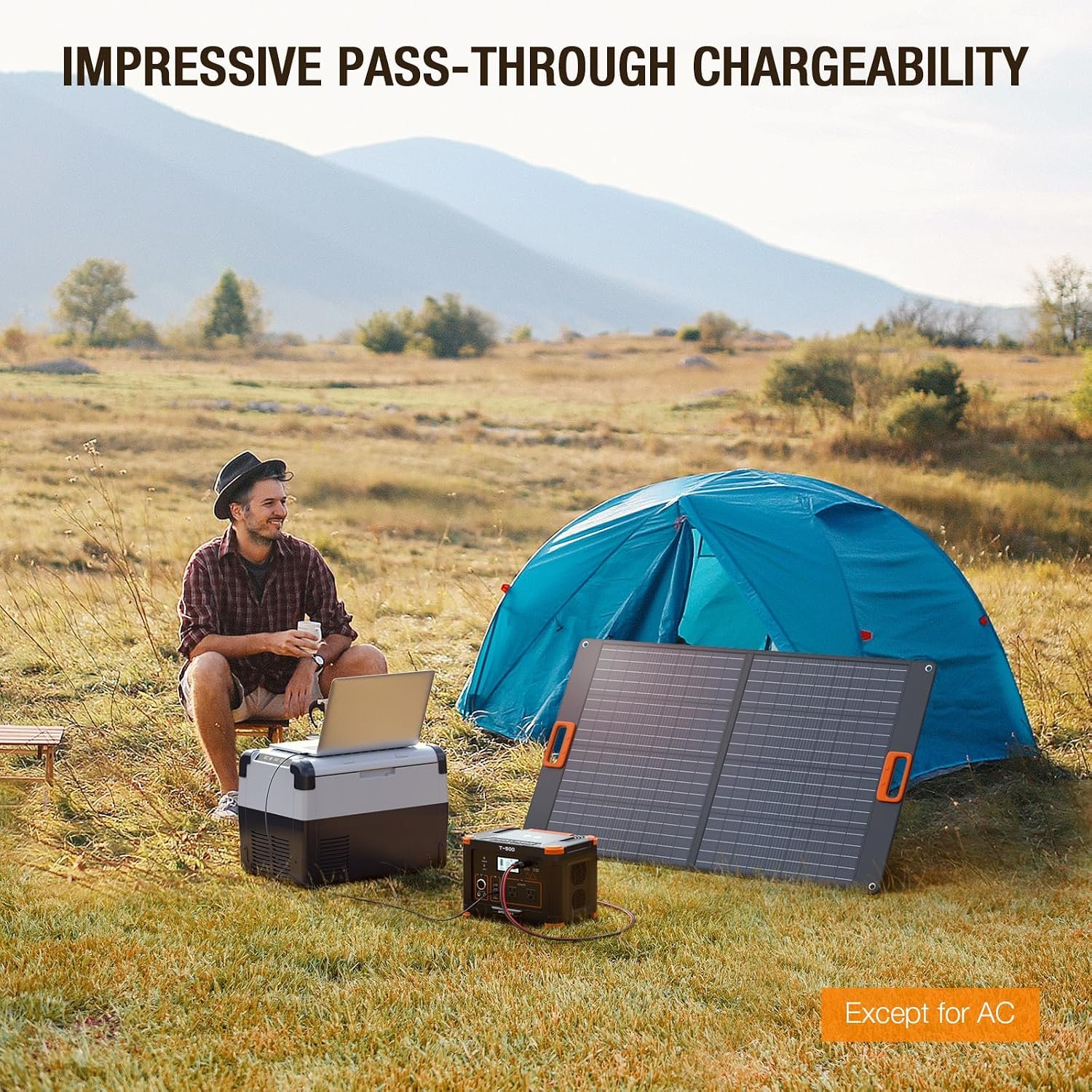 Portable Power Station 500W(Peak 1000W), 519Wh Outdoor Solar Generator | Backup Battery Pack with 2 AC Outlets, 500W 10-Port Powerhouse for RV/Van Camping Fishing Climbing Road Trip Home Emergency - Image 5